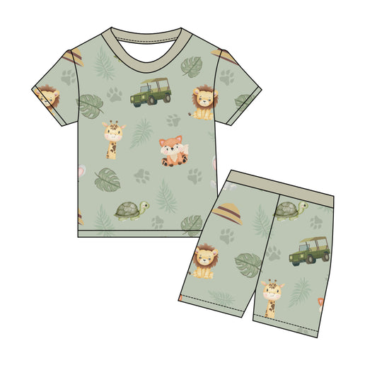 Blues Safari Bamboo 2 Piece Short Pj Sets - PREORDER