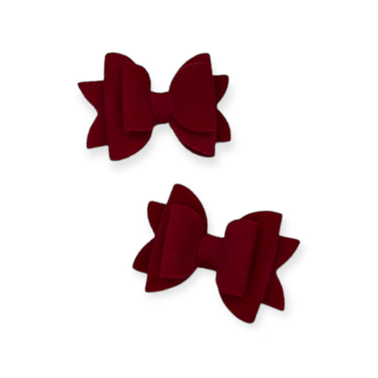 Micro Pigtail Bows - Red Velvet