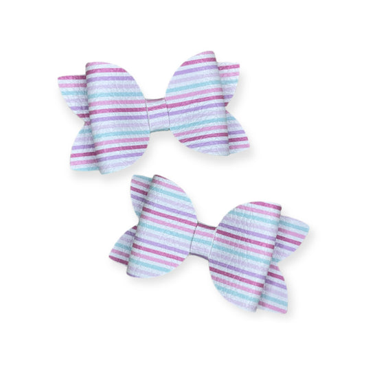 Pastel Striped Pigtail Bows