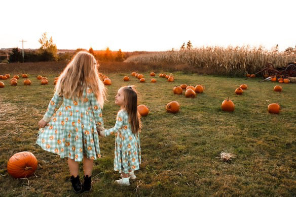 Plaid Pumpkin Bamboo Twirl Dress