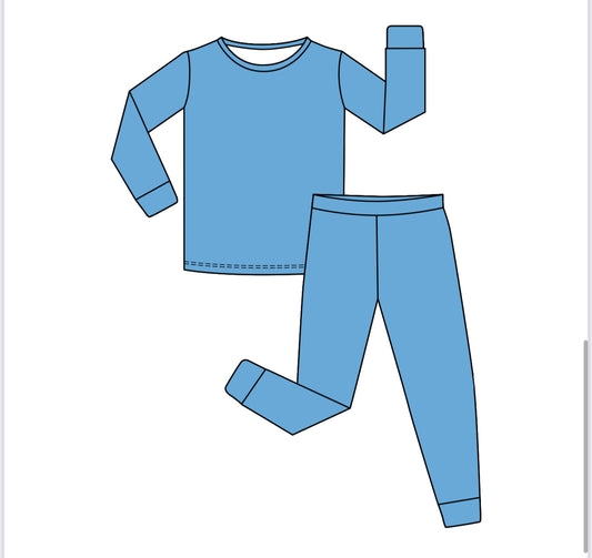 Ocean Blue 2 Piece Bamboo Sleepwear Set - PREORDER