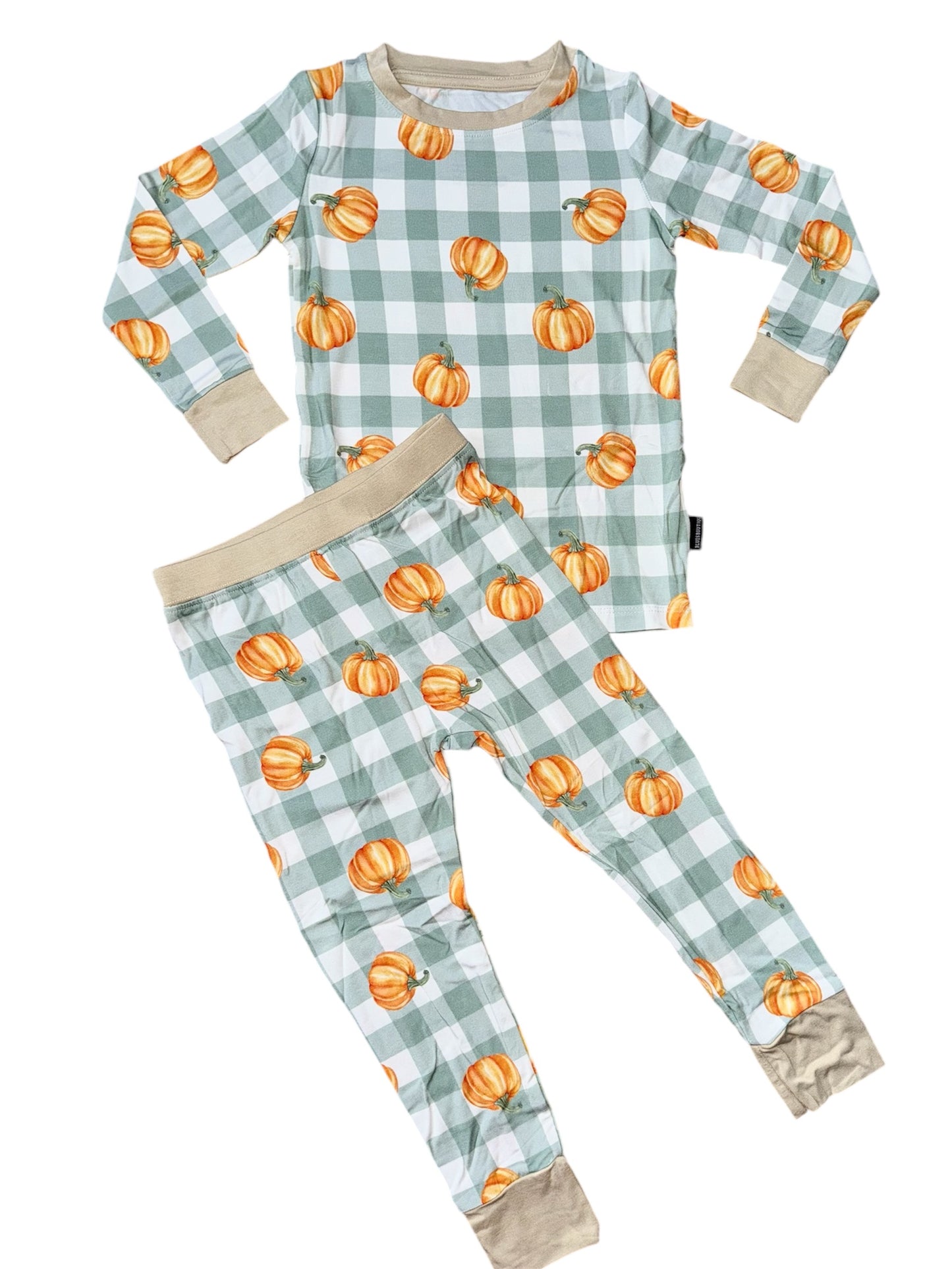 Plaid Pumpkin 2 Piece Bamboo Sleepwear Set